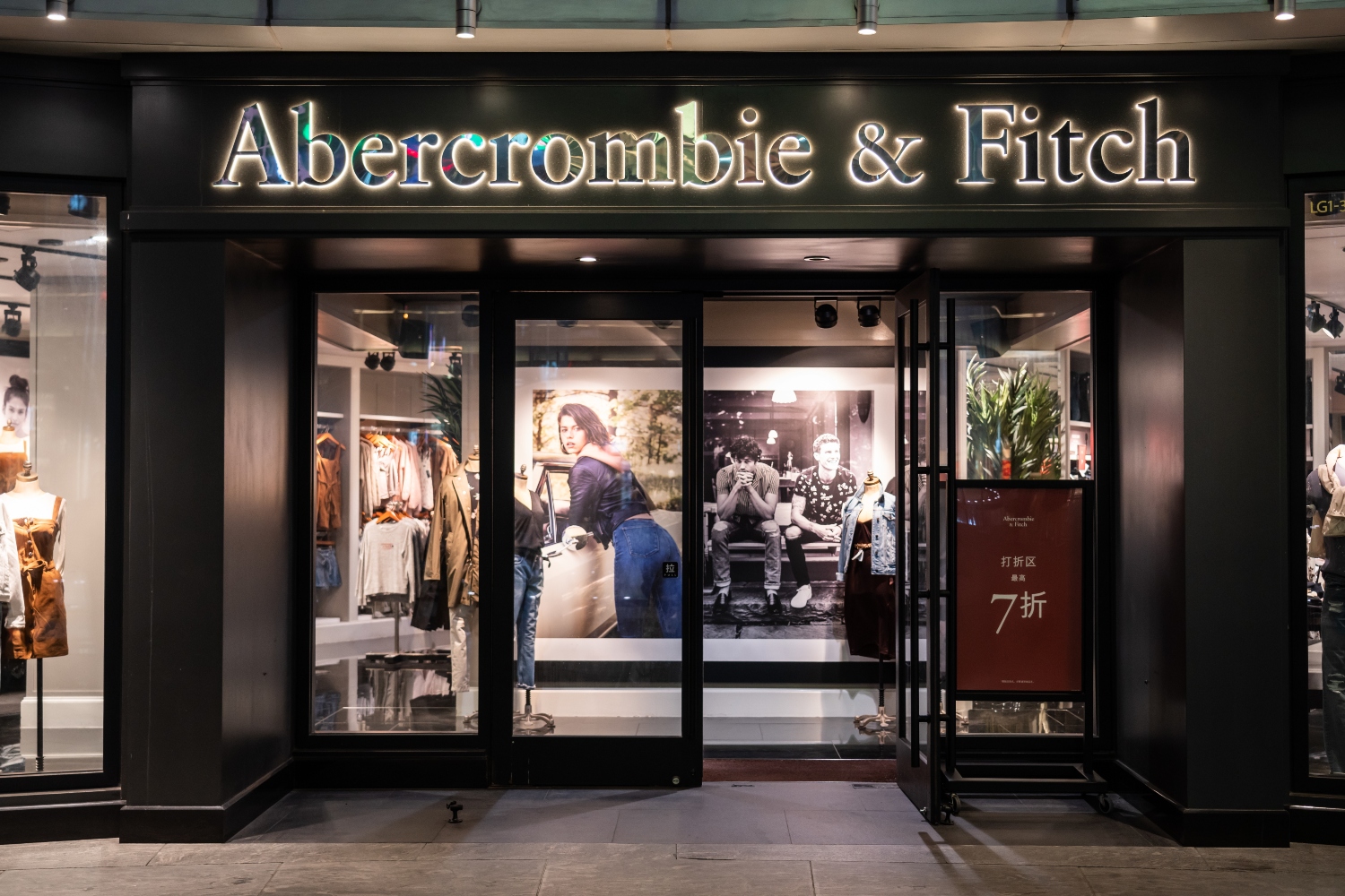American lifestyle retailer Abercrombie & Fitch store and logo seen in Shanghai.
