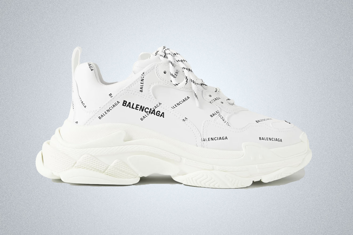 an all white Balenciaga sneaker on a white background