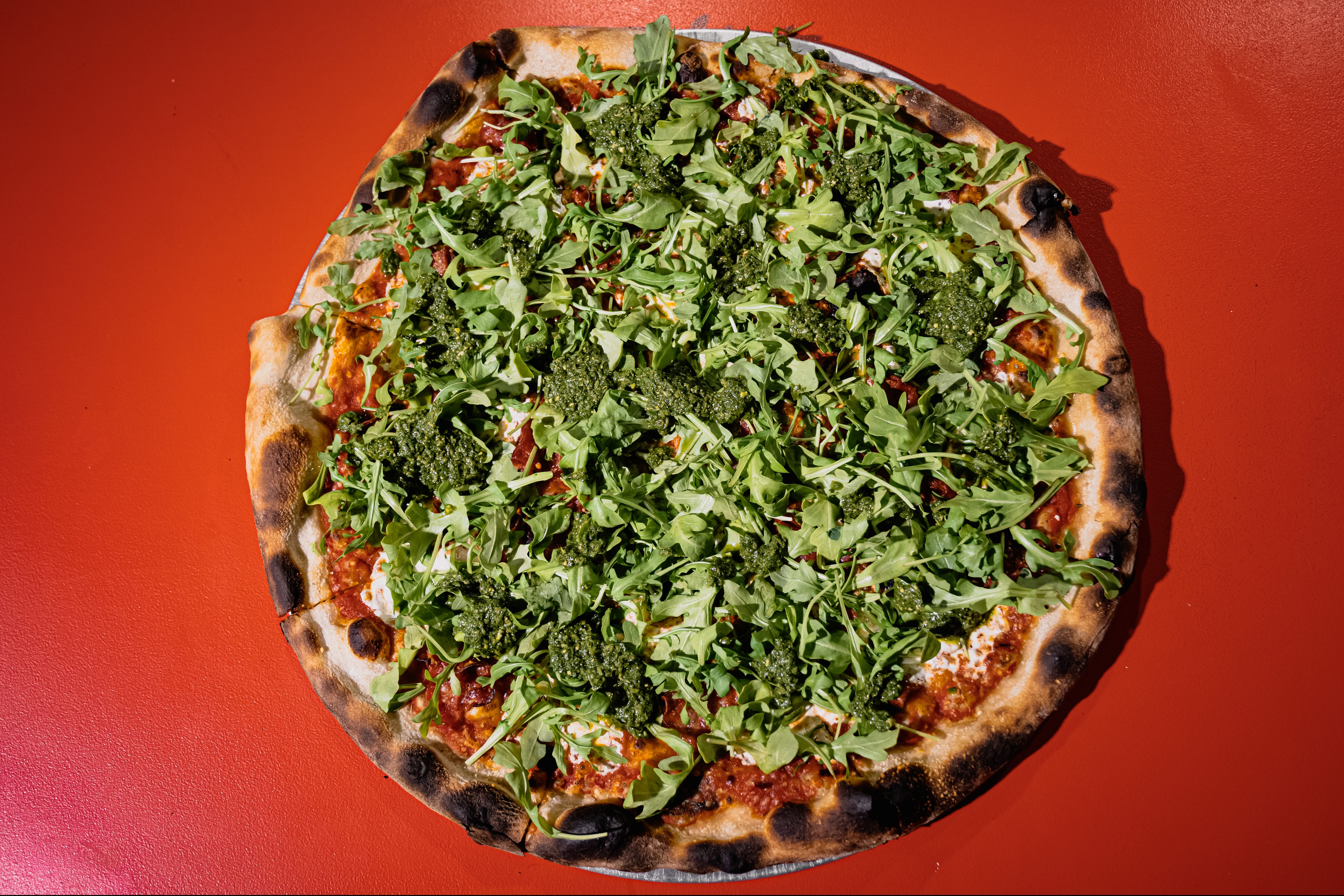 Chef Rob Guimond of PDA Pizza has created an Italian Sandwich Pizza for the A Slice of The Hugh program in NYC