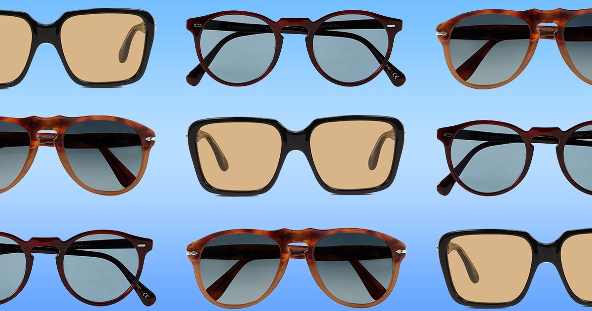 Men's designer sunglasses, including shades from Gucci, Oliver Peoples and Persol