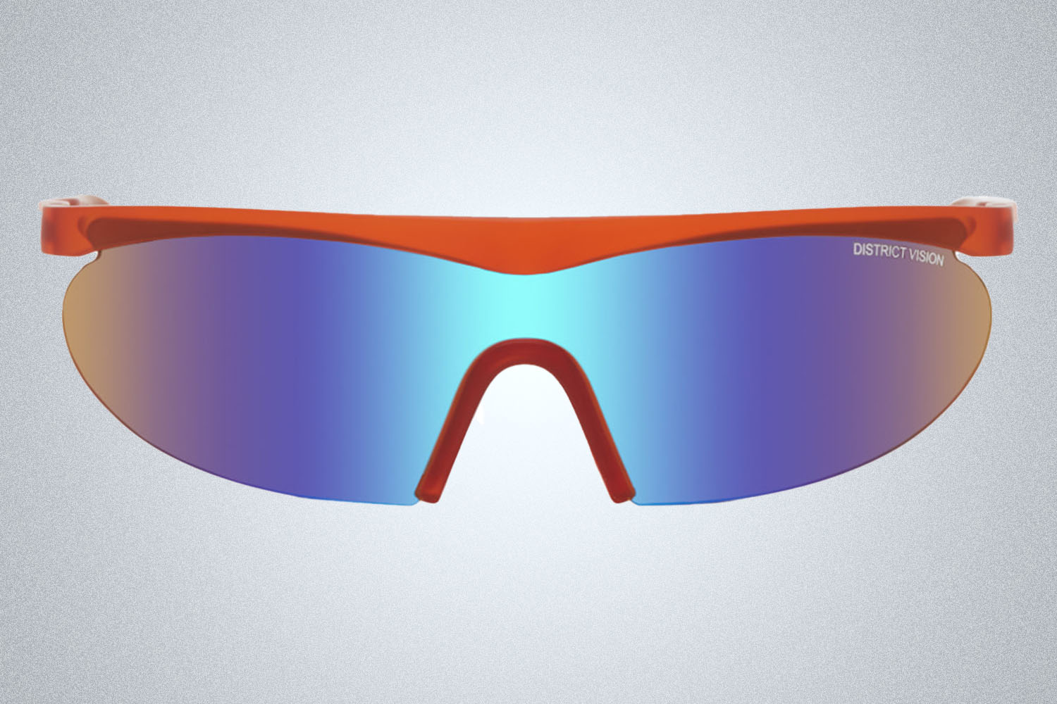 a pair of designer sunglasses from District Vision on a grey background