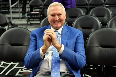 Jerry West attends a basketball game between the Los Angeles Clippers and the Philadelphia 76ers at the Staples Center on March 1, 2020.