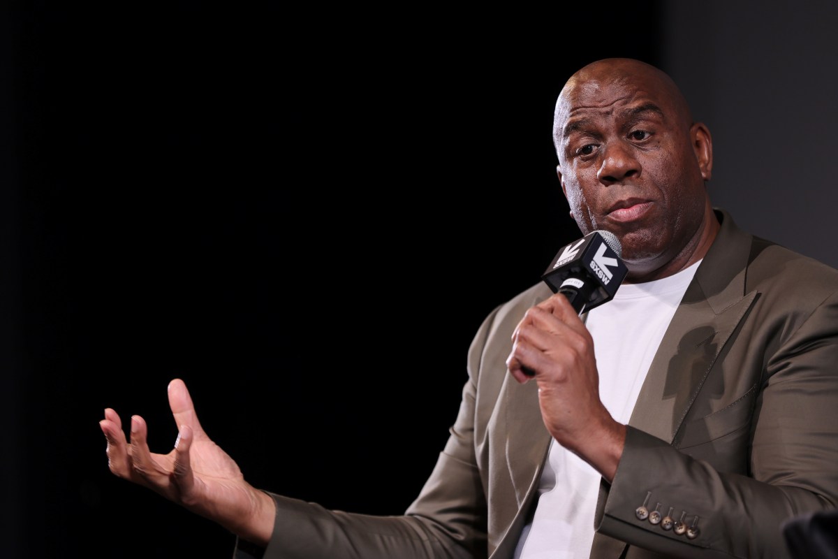 Earvin "Magic" Johnson takes part in a Q&A following the "They Call Me Magic" premiere during the 2022 SXSW Conference on March 12, 2022 in Austin, Texas.