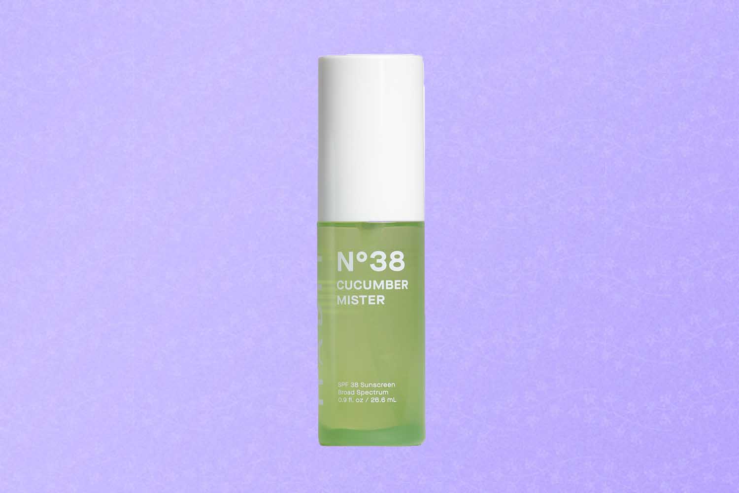 A bottle of SPF mist, a perfect Mother's Day gift for 2022, on a purple background.