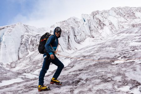 Karl Egloff climbing the Antisana stratovolcano in the northern Andes in Ecuador