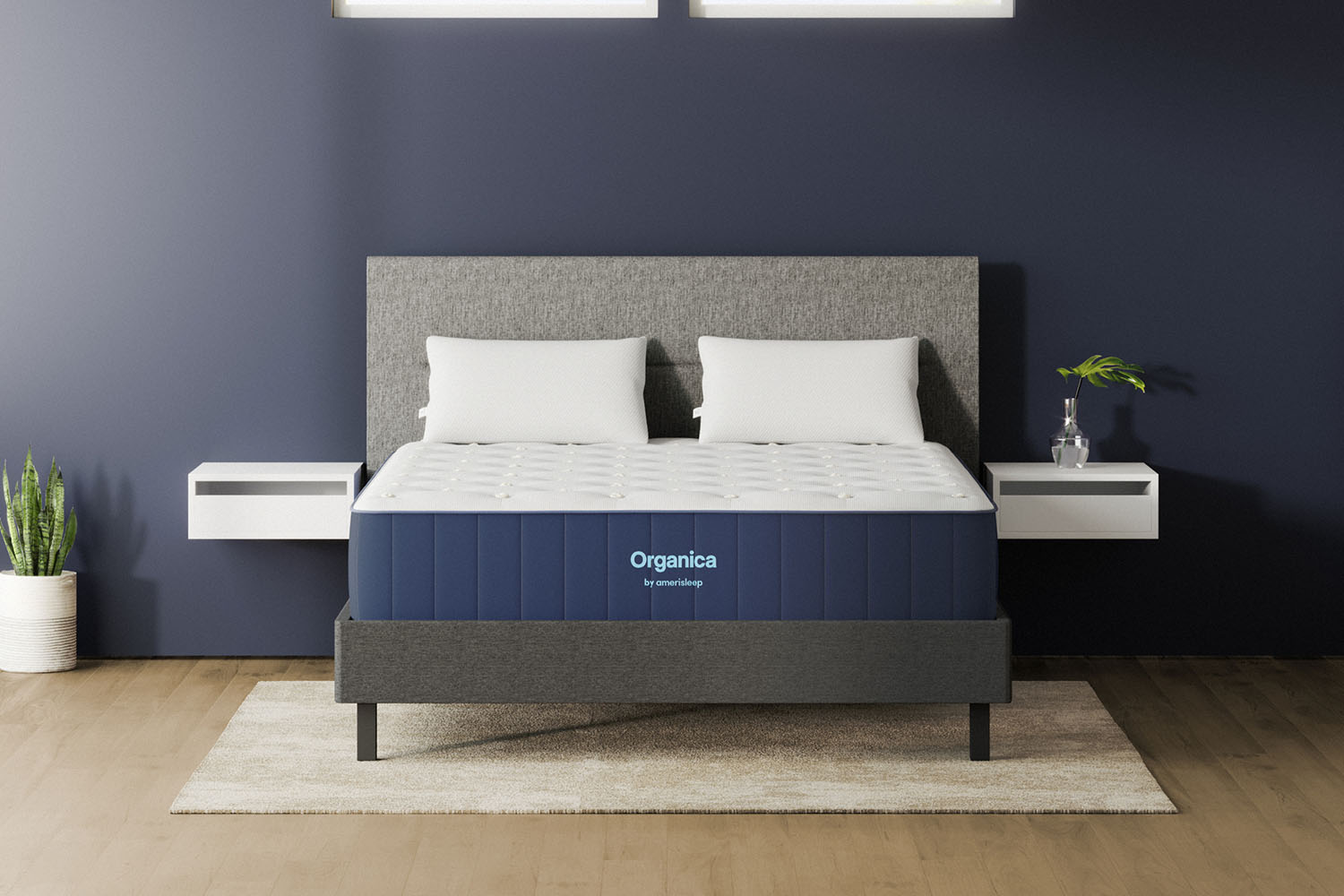 a mattress in a room