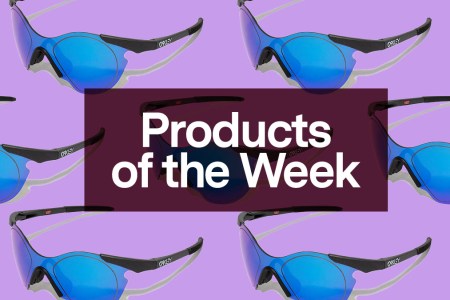 a collage of Oakley sunglasses on a purple background