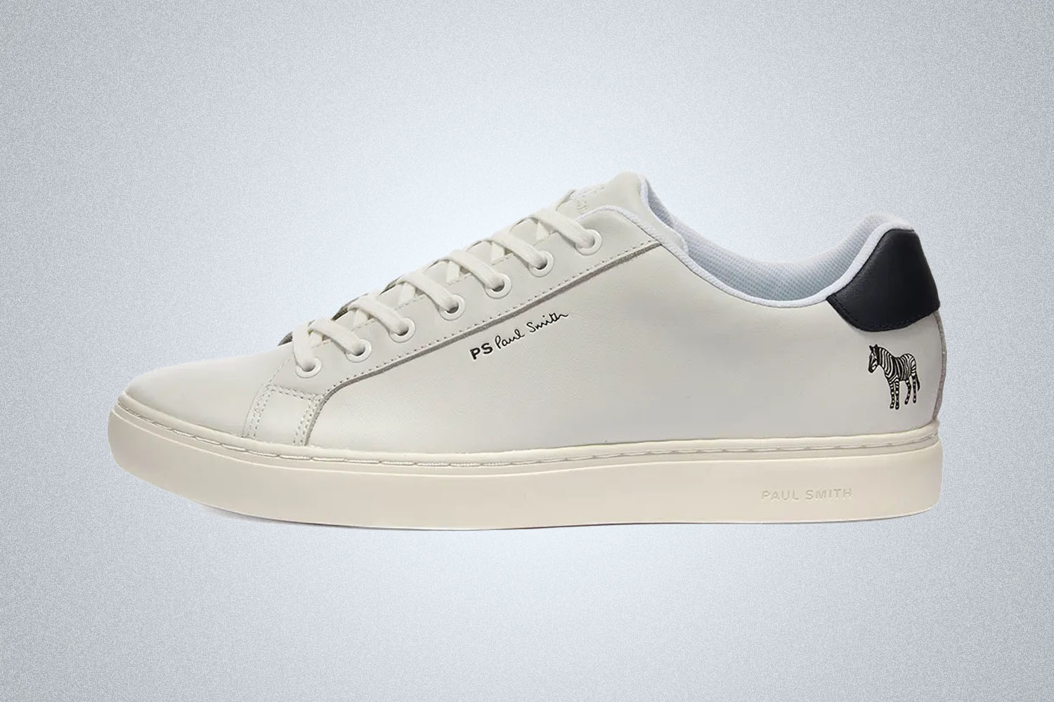 an all white Paul Smith Rex sneaker on a white background