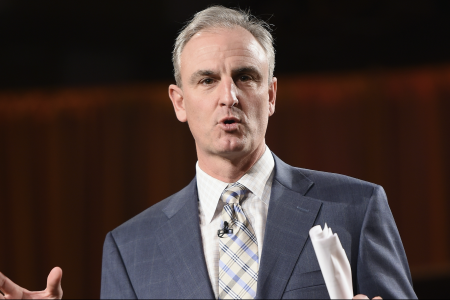 Trey Wingo speaks onstage during the Friars Club Roast of Terry Bradshaw.
