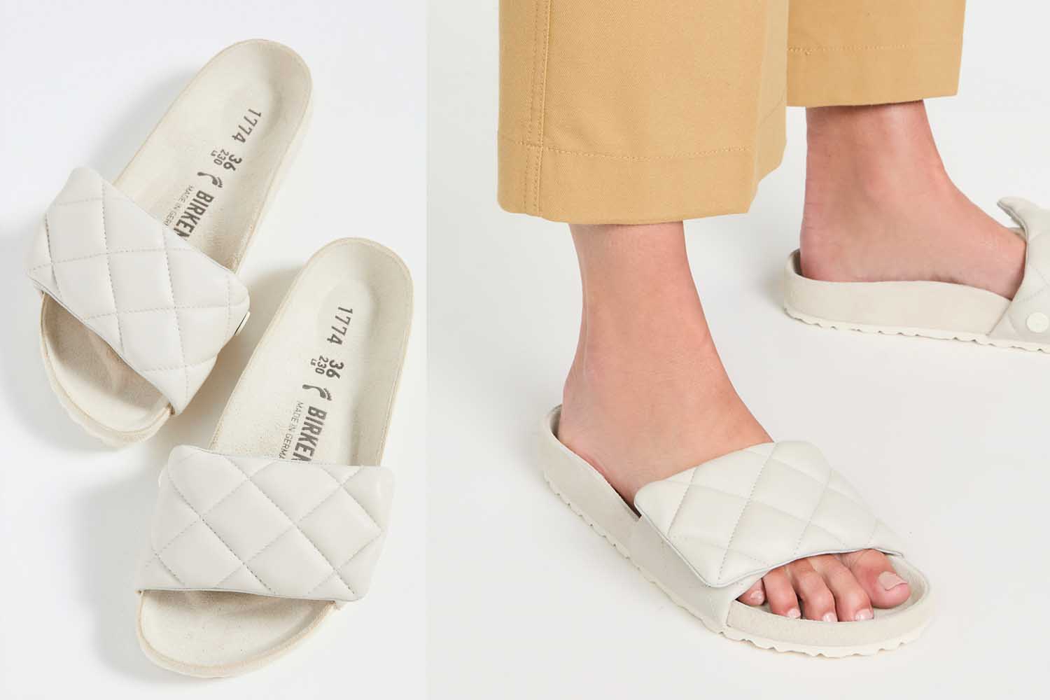 White Birkenstock sandals,, a perfect Mother's Day gift for 2022.