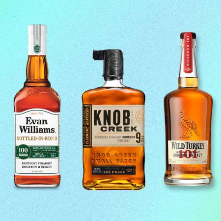 five popular bourbon bottles