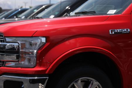 A Ford F-150 Raptor, which was part of an epic jump where a driver broke his back