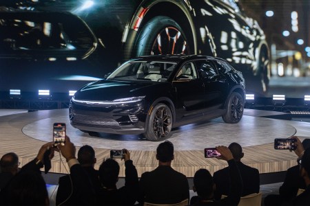 The Chrysler electric Airflow concept vehicle is revealed at the 2022 New York International Auto Show (NYIAS) in New York, U.S., on Wednesday, April 13, 2022.
