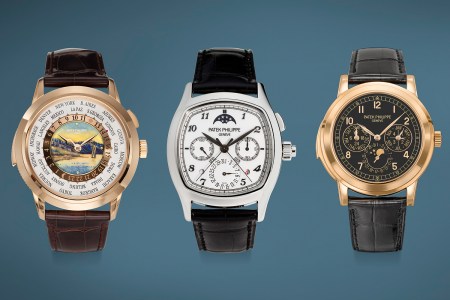 Three Patek Philippe watches that are part of the Kairos Collection that will be sold by Christie's in 2022, including the Ref. 5531R-012 World Time Minute Repeater