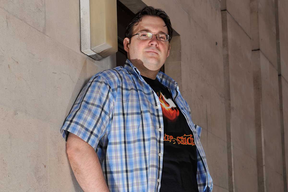 Portrait of American fantasy author Brandon Sanderson taken on June 3, 2011.  