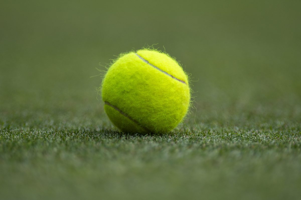 A tennis ball on the Centre Court at Wimbledon in 2019