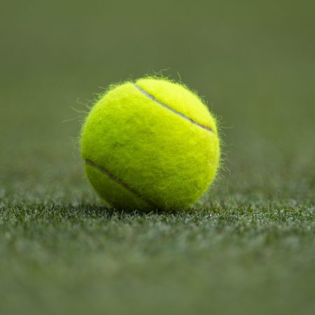 A tennis ball on the Centre Court at Wimbledon in 2019