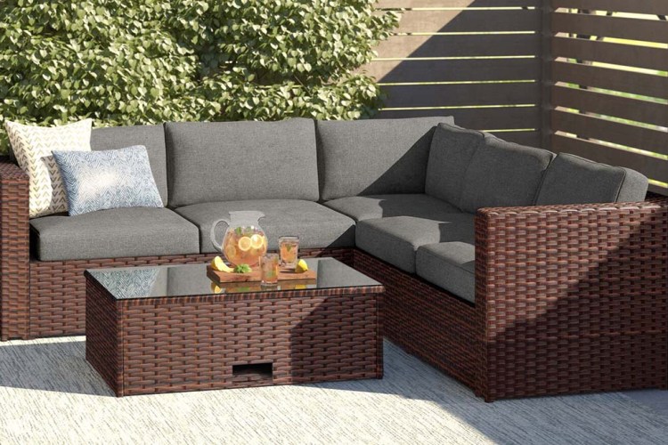 Cotswald Wicker/Rattan 5 - Person Seating Group with Cushions, now on sale for Wayfair's Way Day