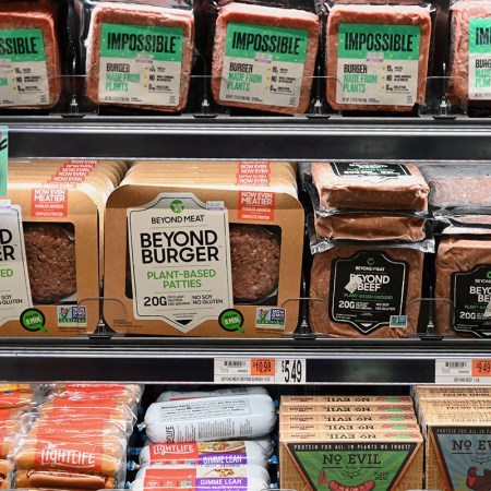 Plant-based alternatives in a grocery store.