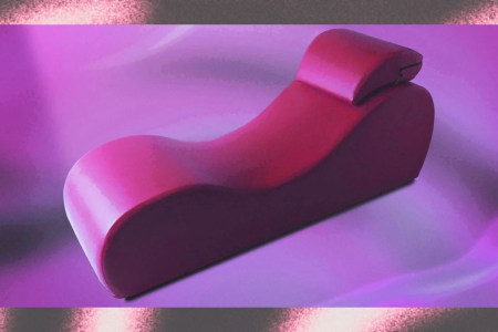 sex furniture on a pink and purple background