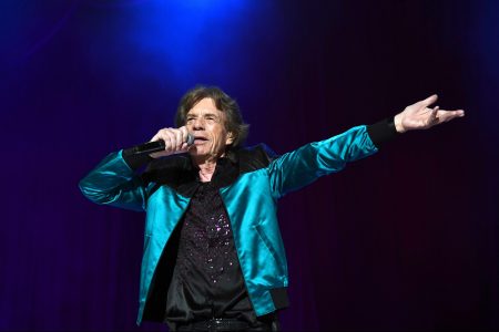 Mick Jagger performs on stage during the "No Filter" tour at Hard Rock Live on November 23, 2021 in Hollywood, Florida.