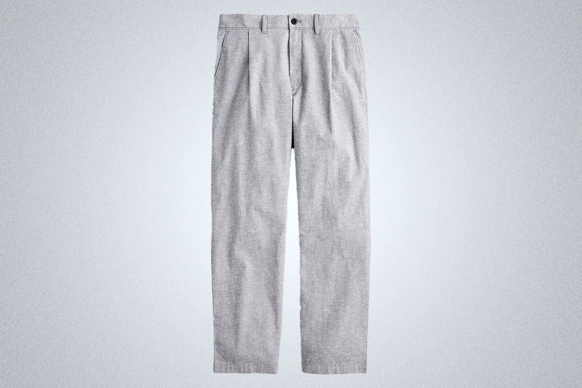 J.Crew Cotton-Linen Pleated Chino Pant