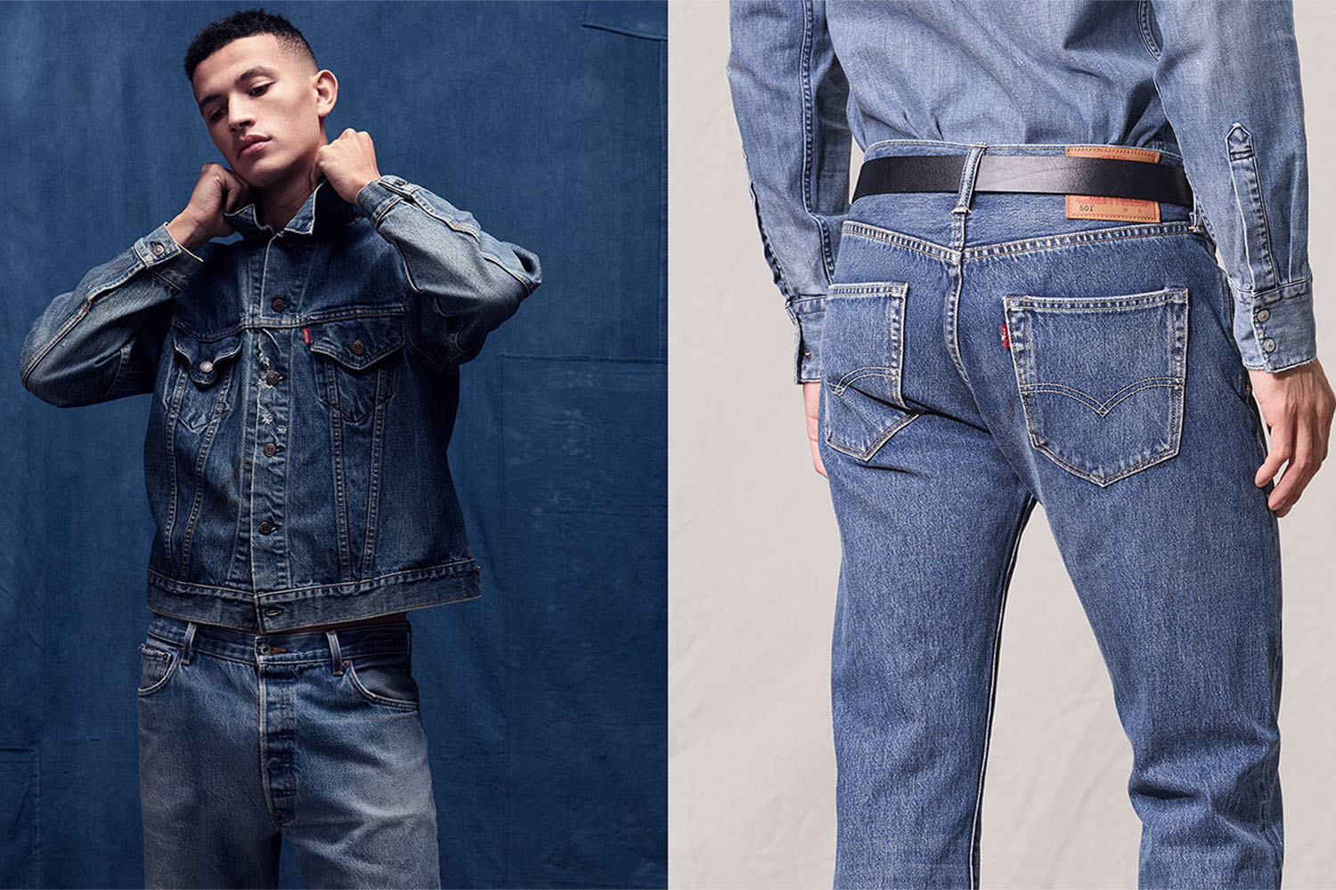 two model shots of a Levi's outfit