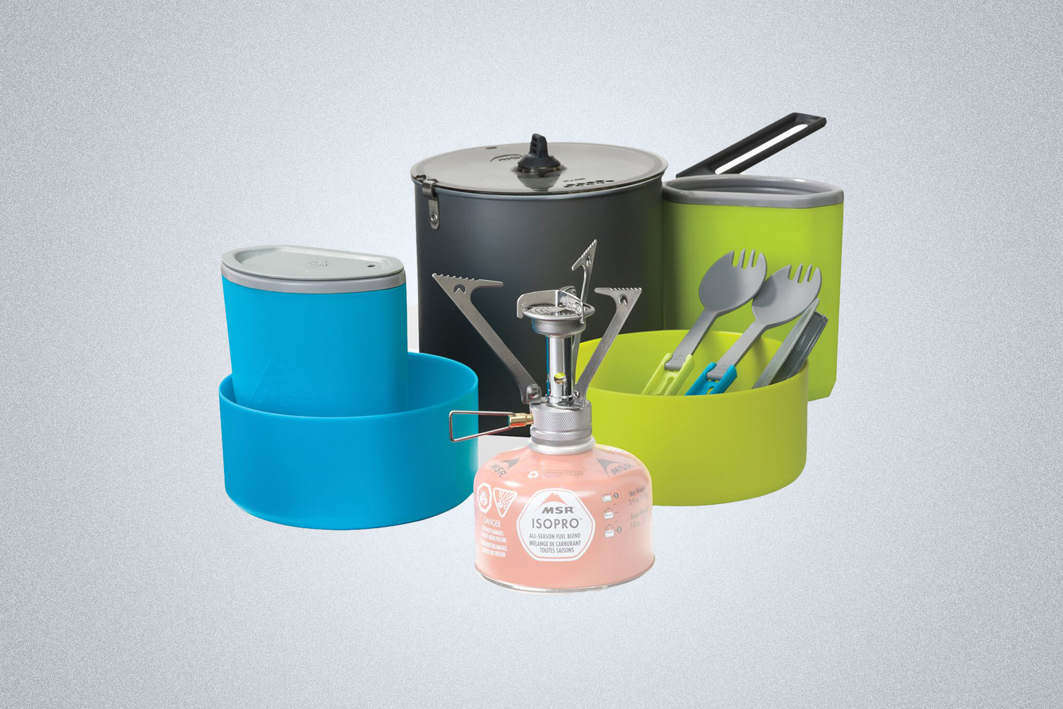 MSR PocketRocket Stove Kit in assorted colors for cooking, preparing food and eating in the backcountry