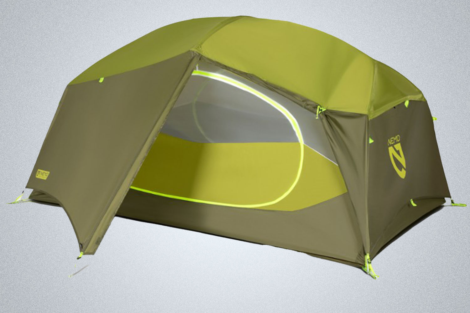a neon tent from NEMO on a grey background