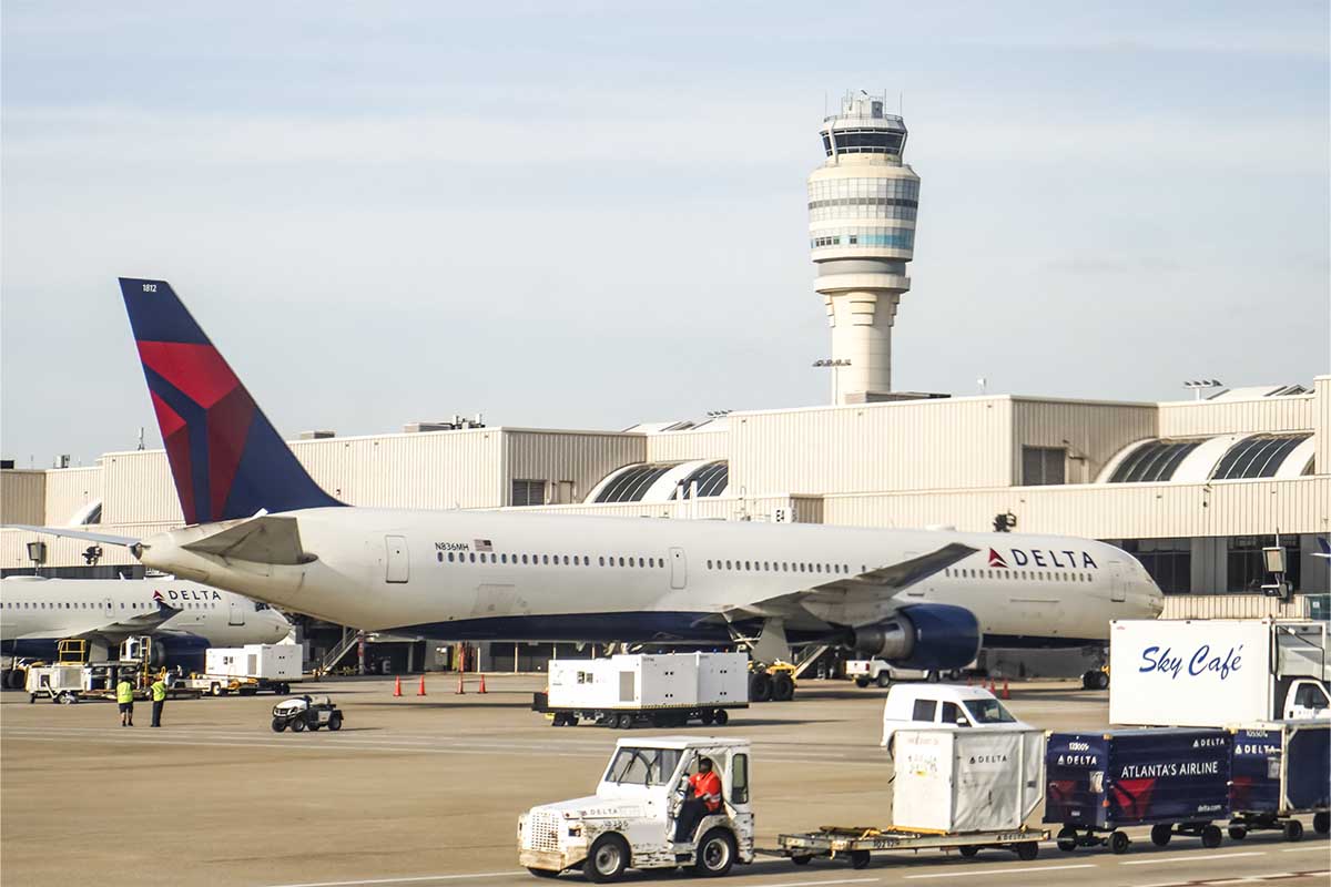 Delta airlines airplanes are seen parked at Hartsfield-Jackson International Airport in Atlanta. Delta flight attendants will now be paid before the flights take off, a first for a U.S. airline