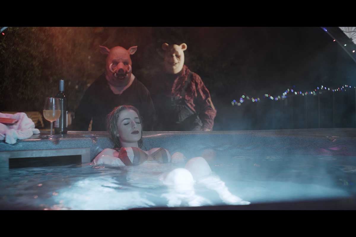 a scene from "Winnie the Pooh: Blood and Honey," a new horror film inspired by the children's book
