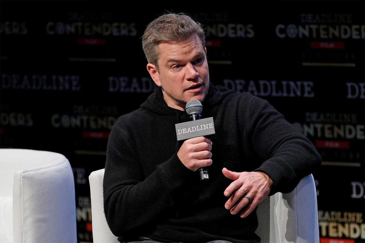 Actor Matt Damon speaks onstage during Focus Features' "Stillwater" panel during Deadline Contenders Film: New York on December 04, 2021 in New York City.