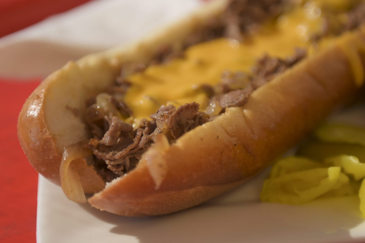 A cheesesteak at at Steak Shack on cheesesteak day. The New York Mets have been dominating the MLB cheesesteak eating contest in Philly for a decade.