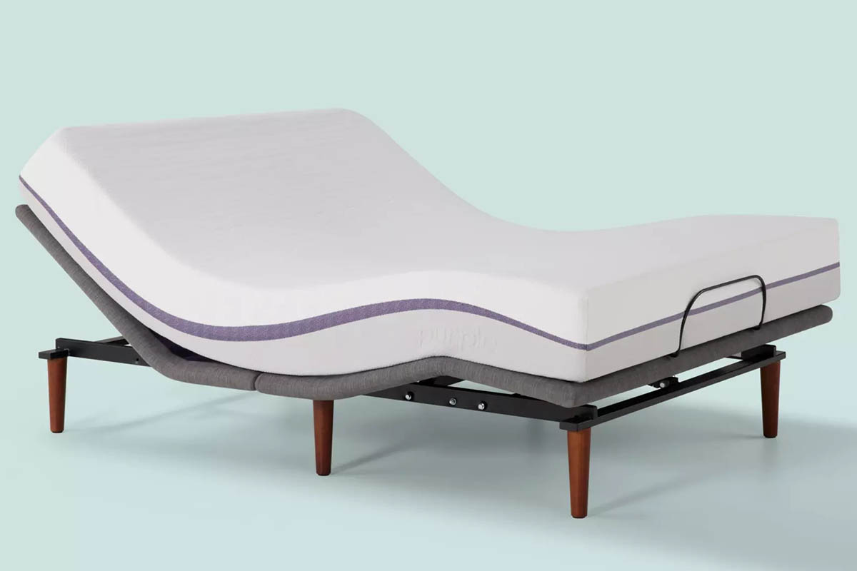 Purple Ascent Adjustable Base with mattress, now on sale for Memorial Day