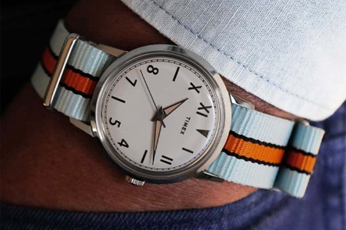 Timex Marlin® Hand-Wound California Dial 34mm Fabric Strap Watch