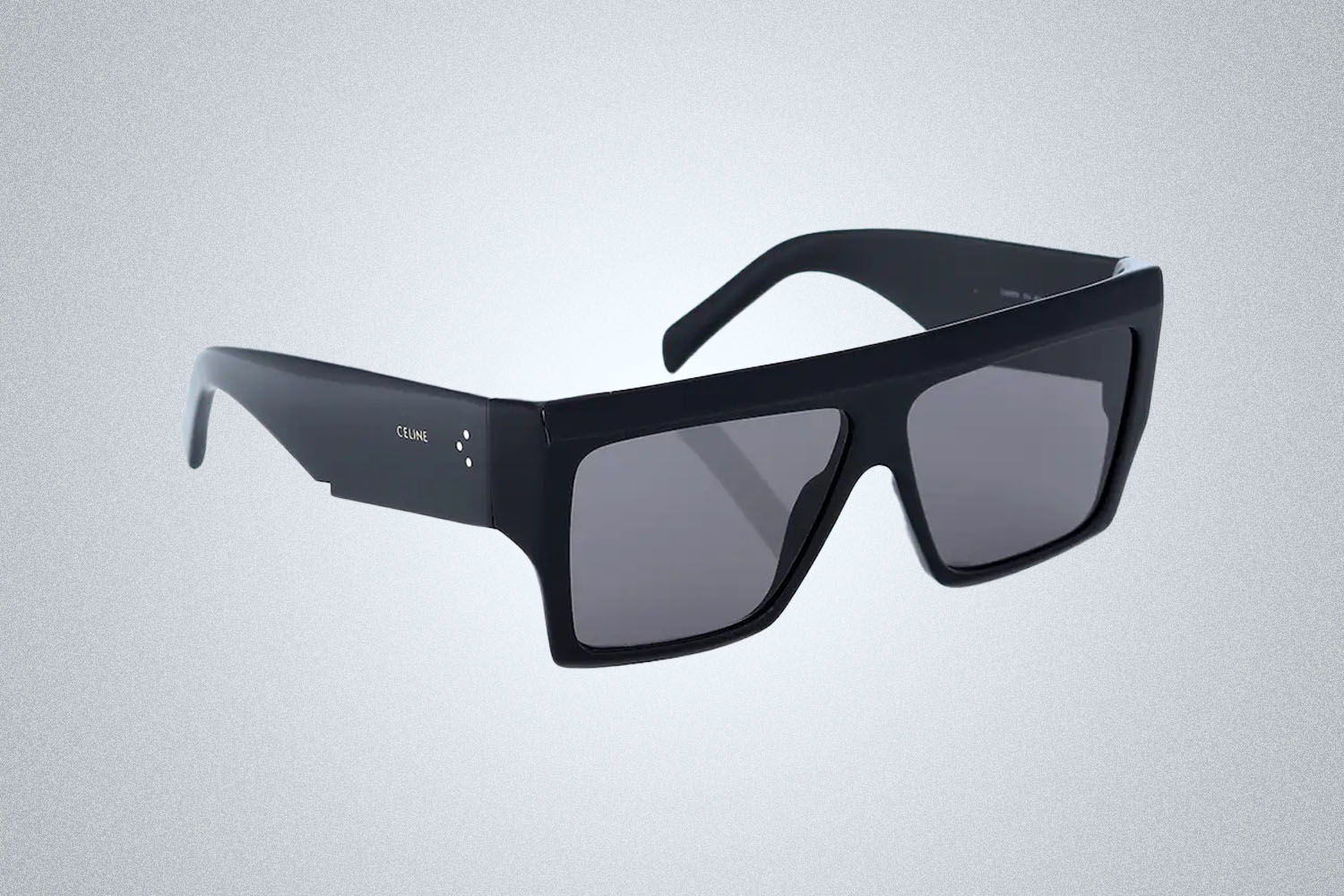 A pair of square 57mm acetate Celine sunglasses on a grey background