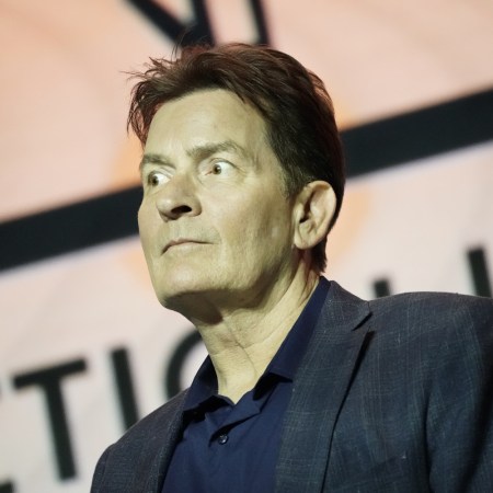 Charlie Sheen, an actor, during a panel discussion at the NFT LA conference in Los Angeles, California, U.S., on Tuesday, March 28, 2022. NFT LA is an integrated conference experience fused with immersive Metaverse integrations.