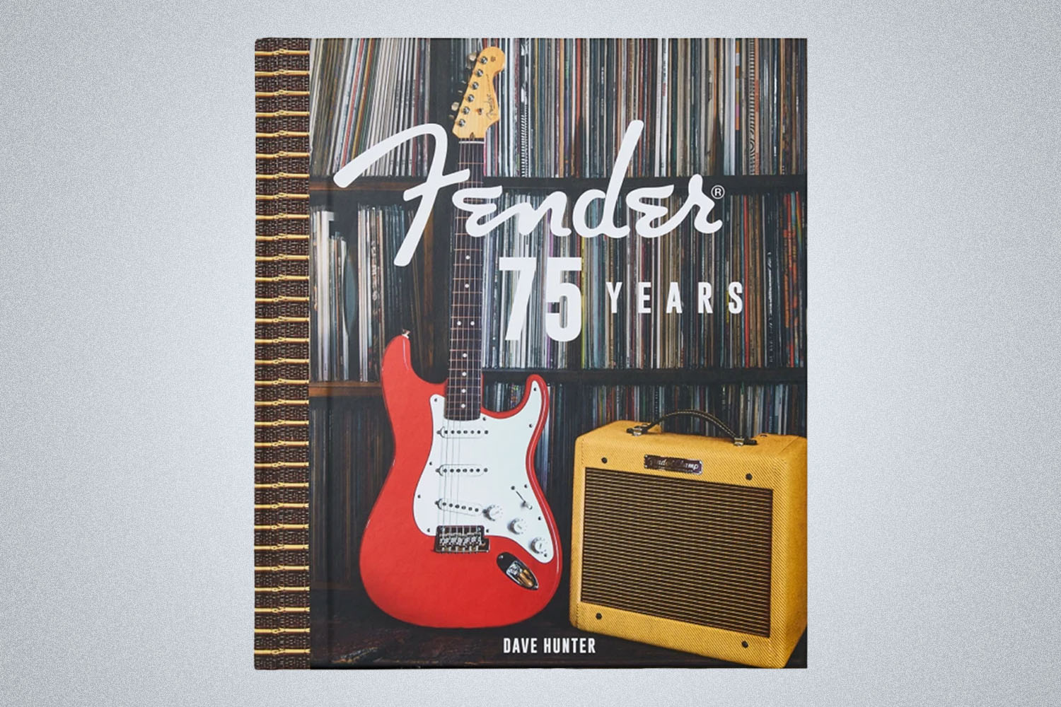 A Fender book from Bespoke Post on a grey background