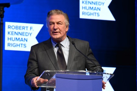 Alec Baldwin speaks onstage during the 2021 Robert F. Kennedy Human Rights Ripple of Hope Award Gala on December 09, 2021 in New York City.