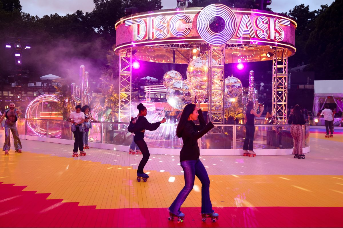 Roller skaters pictured at the DiscOasis VIP Night at Wollman Rink, Central Park on June 18, 2022 in New York City.