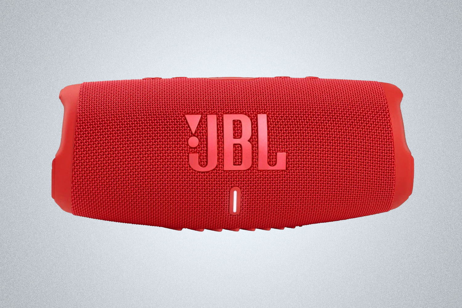 a red JBL speaker from Amazon on a grey background