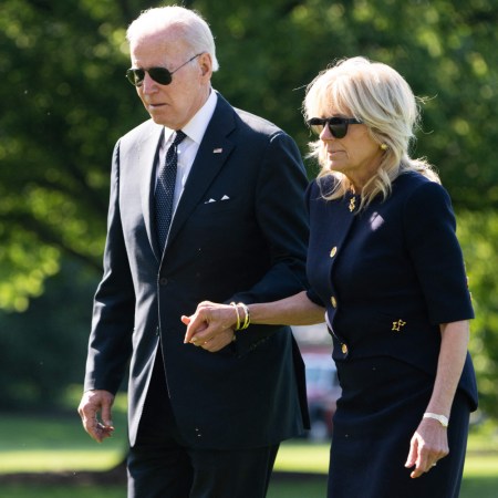 US President Joe Biden and US First Lady Dr. Jill Biden walk on the South Lawn of the White House in Washington, DC, on May 30, 2022, after returning from Wilmington, Delaware. In a new interview, Dr. Biden talked about her habit of "fexting" with the president. What is fexting?