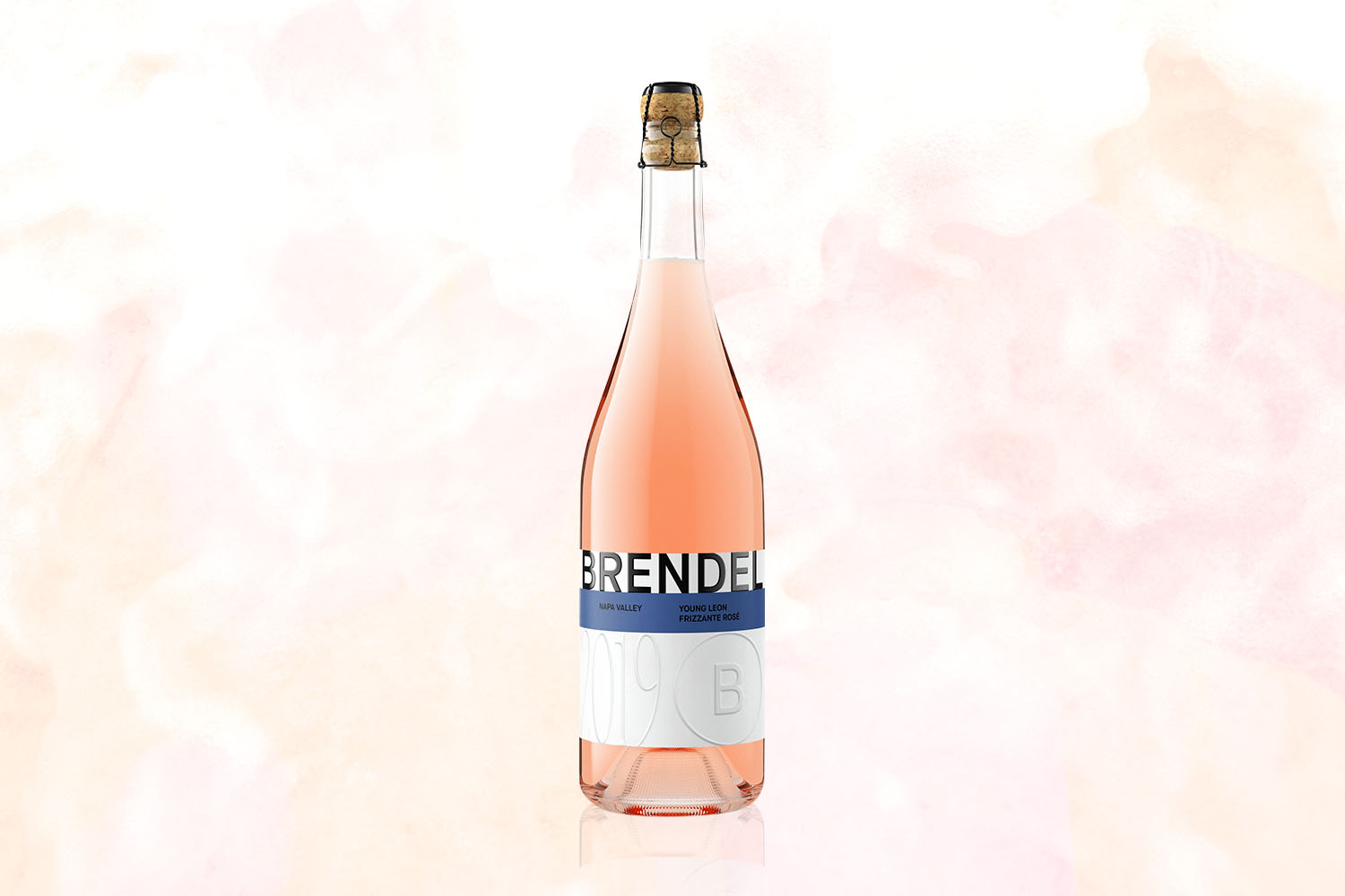 A bottle of Brendel Rosé on a pale pink background