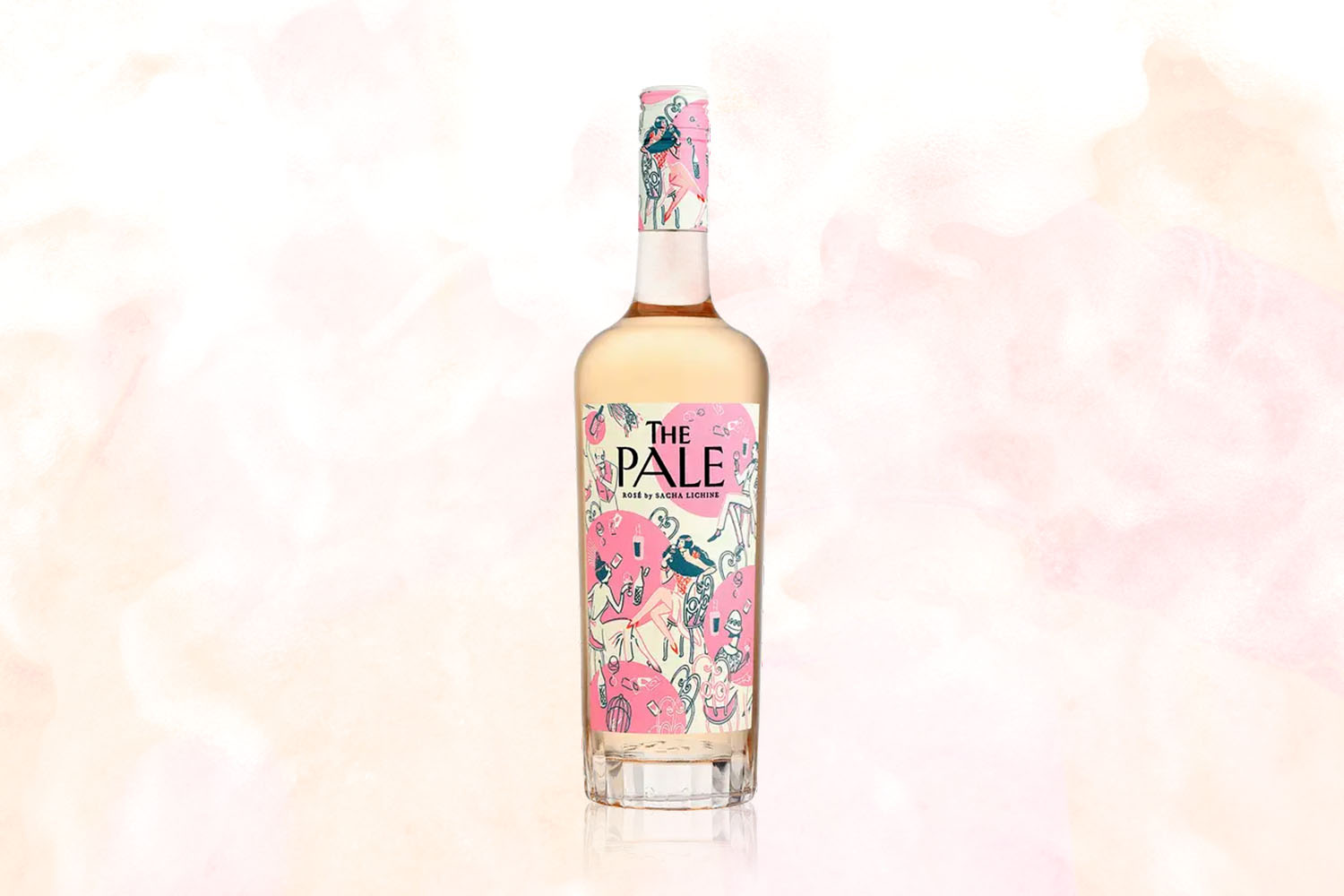 A bottle of The Pale Rosé on a pale pink background