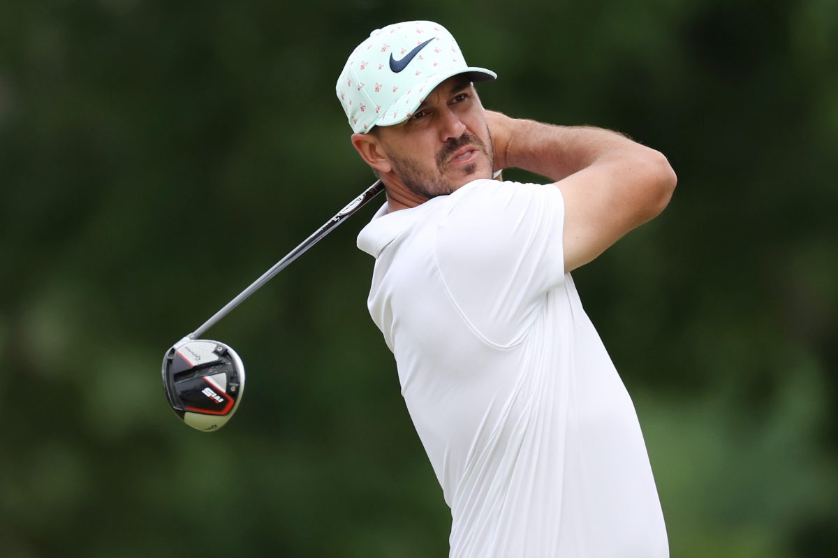 Brooks Koepka plays a shot from the tee at the 122nd U.S. Open