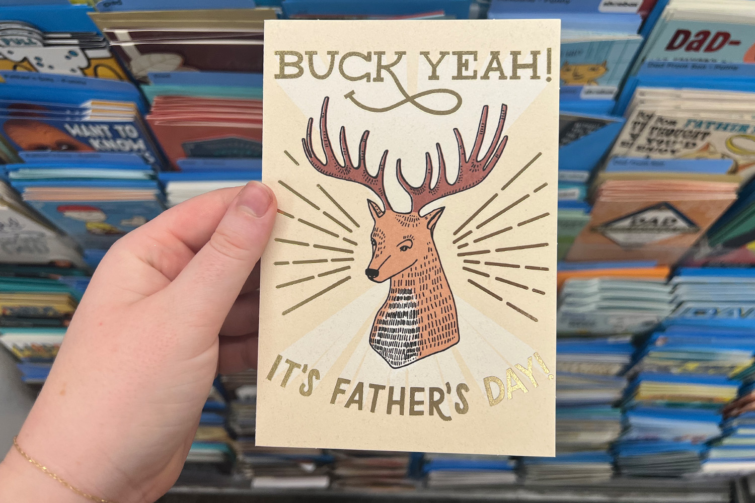 Father's Day card with the head of a buck