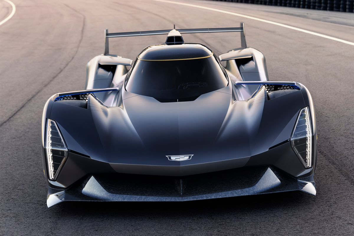 The new Project GTP Hypercar from Cadillac, unveiled in June 2022, which will race in Le Mans in 2023.
