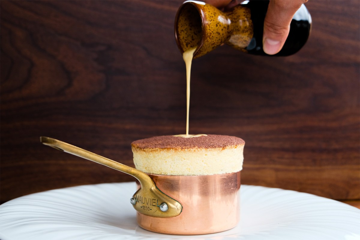 The Grand Marnier soufflé with foie gras crème anglaise from Chef Don Young.