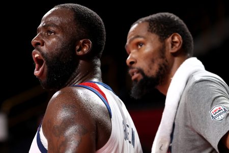 Draymond Green and Kevin Durant together as members of Team USA at the 2020 Olympic Games