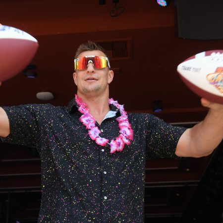 Rob Gronkowski attends Gronk Beach Las Vegas at Encore Beach Club at Wynn Las Vegas in April